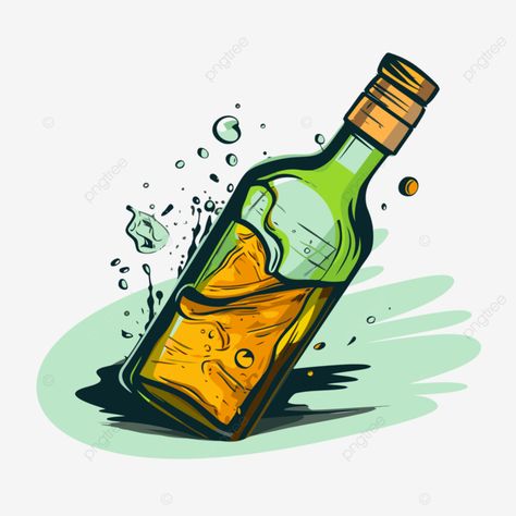 alcohol bottle vector Alcohol Cartoon, Bottle Alcohol, Bottle Vector, Sticker Clipart, History Posters, Sticker Png, Alcohol Bottles, Graphic Resources, Transparent Background