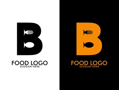 Initial Letter B Food Logo, food logo vector B Food Logo, Design With Letters, B Letter Logo, Recipe App, Food Logo Design, Restaurant Logo, Food Logo, Restaurant Logo Design, Logo Restaurant