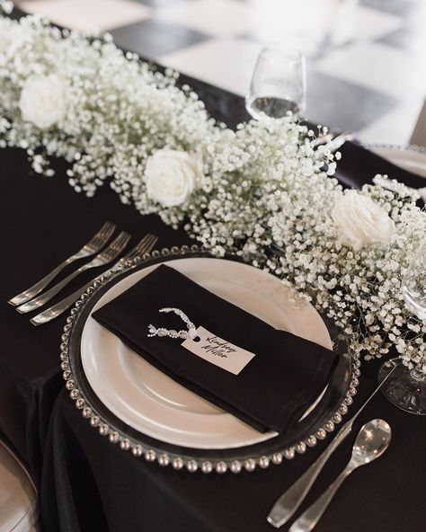 If you’re envisioning a modern black + white wedding, this one’s a must-see! Packed with inspiration, it showcases unique ways to elevate this timeless color palette. Pro tip: Experimenting with textures like pearls adds an extra layer of sophistication and style! 🤍🖤🫧⁠ •⁠ •⁠ Wed Society | Oklahoma FEATURED vendors:⁠ Wedding Planner: @velvet.honey.events⁠ Venue: @oklahomahof⁠ Photographer: @chandlerraephoto⁠ Dress: @houseofbridalok⁠ Florals: @deeflowersllc⁠ •⁠ •⁠ // Photo:⁠ @chandlerraephoto⁠ ... Black White And Pearls Wedding, Grad Dinner, Timeless Color Palette, When I Get Married, Black White Wedding, Pro Tip, Modest Wedding, Event Company, Wedding Table Settings