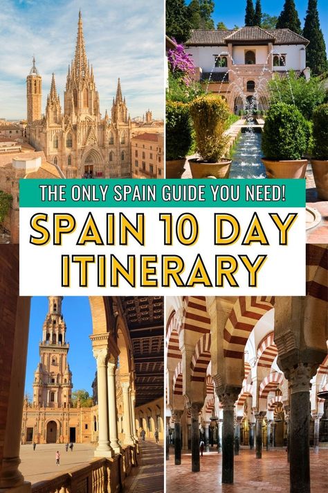 Get ready to explore Spain's stunning beauty and historical wonders in a comprehensive 10-day trip. Perfect for those who love adventure and culture. Spain 10 day itinerary | Spain 10 days Spain itinerary | 10 day trip to Spain | Spain travel 10 days in Spain | ten days in Spain | Spain bucket list | what to see in Spain | things to do in Spain | Spain road trip | Spain travel guide #spain Almeria, Spain 10 Day Itinerary, 7 Days In Spain Itinerary, What To Do In Spain, 10 Days In Spain, Spain Travel Itinerary, Things To Do In Spain, Travel To Spain, Spain Bucket List