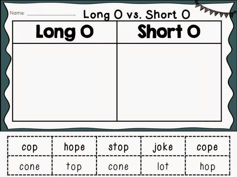 Frugal in First: Freebie and new packet available! Short Vowel Worksheets, Vowel Activities, Word Sort, Vowel Worksheets, Thanksgiving Classroom, Kindergarten Worksheets Printable, Short O, Long Vowels, Phonics Kindergarten