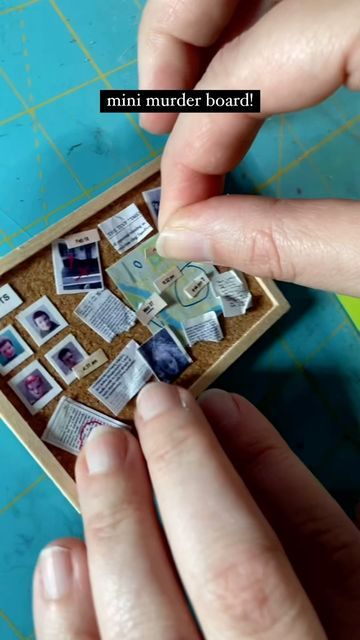 Sara Schaefer on Instagram: "Still accepting orders for mini murder boards, Mar-a-lago file boxes, picket signs and more over at my shop (link in bio)! Shipping orders by end of next week in time for Christmas 🎄 🎁 🗂️ 📌 #handmade #truecrime #miniatures #dailymini #dollhouseminiatures #funnycrafts #asmr #soothing #asmrcrafting" Minature Things How To Make, Making Miniature Houses, Mini Scenes Dioramas, Tiny Things Diy, Diy Minature Stuff, Miniature Things Diy, Handmade Miniatures Diy, How To Make Mini Stuff Diy, Diy Mini Things