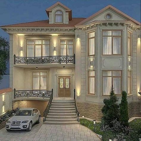 House Outer Design, Classic House Exterior, Classic House Design, House Outside Design, House Front Design, Bungalow House Design, Unique Houses, Luxury House Designs, Luxury Homes Dream Houses