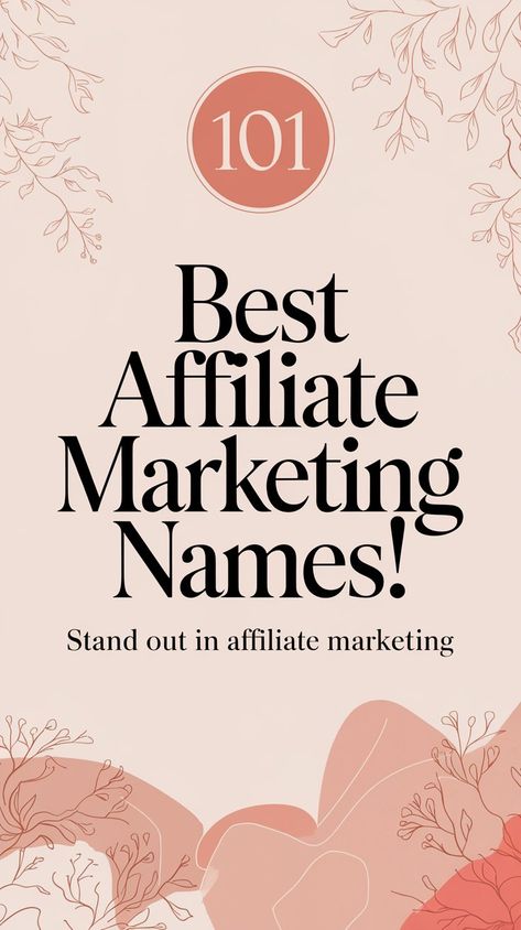 Whether you're just starting or looking to rebrand, these creative affiliate marketing names will give your business the edge it needs to stand out and thrive. Perfect for entrepreneurs and marketers ready to make a big impact. Affiliate Marketing Name Ideas, Affiliate Marketing Business Names, Marketing Business Names, Affiliate Marketing Strategy Instagram, Olsp System, Best Affiliate Marketing Niches, Affiliate Marketing Funnel, Digistore24 Affiliate Marketing, Unique Business Names