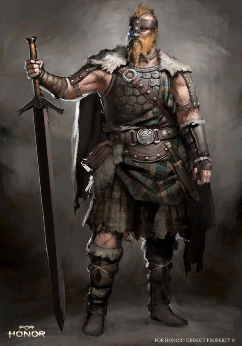 ArtStation - For Honor - Highlander character concept, Guillaume Menuel Scottish Barbarian, Scottish Knight, For Honor Viking, Barbarian Warrior, Viking Character, Scottish Warrior, Viking Metal, Celtic Warriors, Irish Warrior