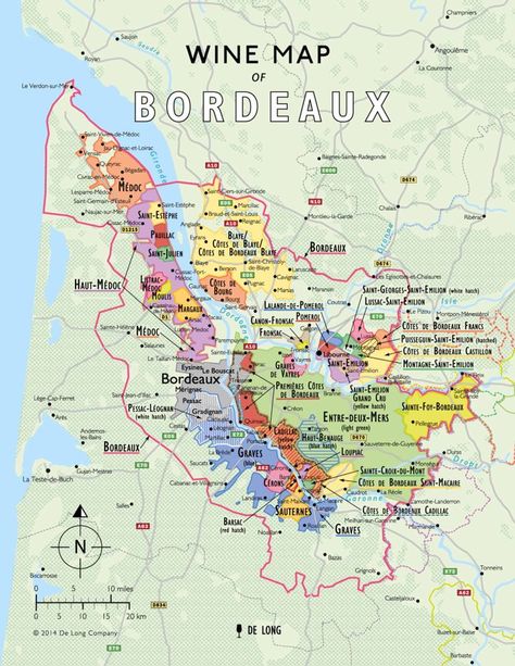 Bordeaux Wine Map, Wine Region Map, Wine Map, Wine Knowledge, Bordeaux Wine, Wine Education, Italy Wine, Wine Guide, Wine Delivery