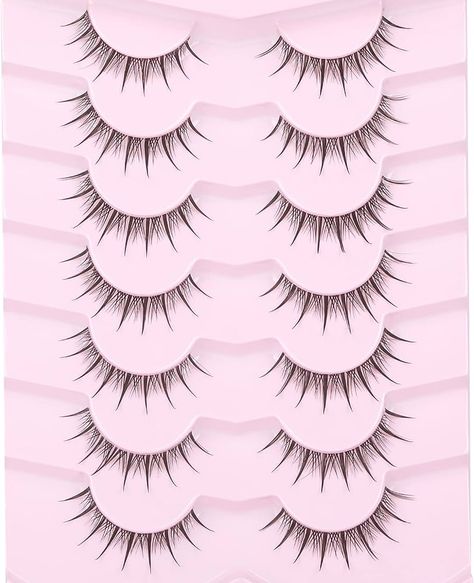 Douyin Fake Lashes, Korean Lashes, Cute Makeup Products, Anime Lashes, Lashes Natural Look, Lashes Wispy, Manga Lashes, Dr Belongings, Fake Eyelash