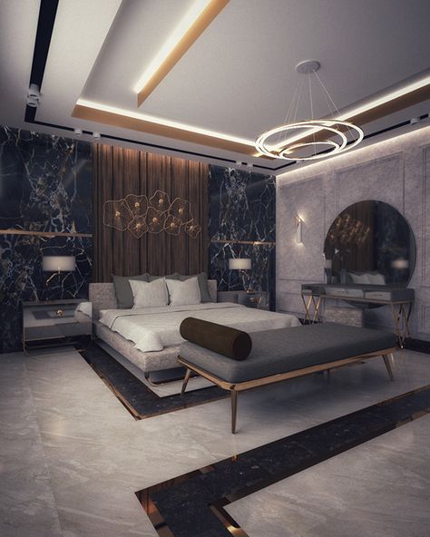 Black Bedroom Design, Unique Bedroom Design, Bedroom Interior Design Luxury, Modern Luxury Bedroom, Luxury Bedroom Design, Luxury Bedroom Master, Bedroom Bed Design, Bedroom Furniture Design, Modern Bedroom Design