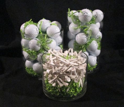 How to Make a Centerpiece for a Golf Themed Party Golf Centerpieces, Golf Theme Party, Golf Party Decorations, Golf Birthday Party, Party Table Centerpieces, Birthday Table Decorations, Golf Decor, Golf Party, Golf Theme