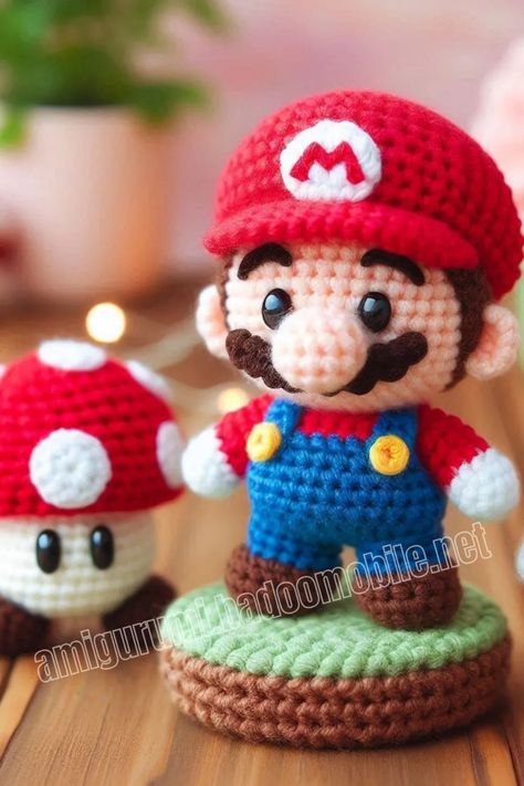 Amigurumi Super Mario Free Pattern-1 – Free Amigurumi Crochet Super Mario Free, Crochet Pants Pattern, Mario Crochet, Knitting Patterns Free Dog, Disney Crochet Patterns, Crochet Toys Free Patterns, Disney Crochet, Super Mario Birthday, Keychain Pattern