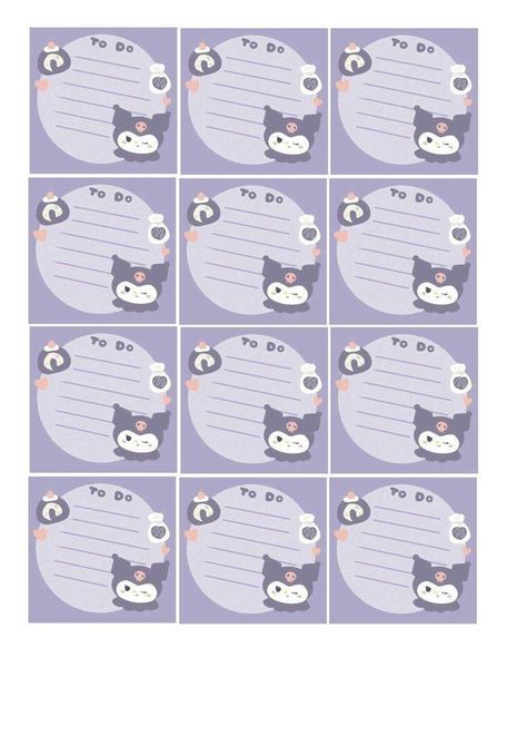 Kurumi sticky note pad cute Cinnamoroll Memo Pad Printable, Sanrio Cards Printable, Kuromi Sticky Notes Printable, Kuromi Memo Pad Printable, Sanrio Memo Pad Printable, Cute Note Pad Template, K-pop Freebies Printable, Purple Cute Stickers, Sanrio To Do List