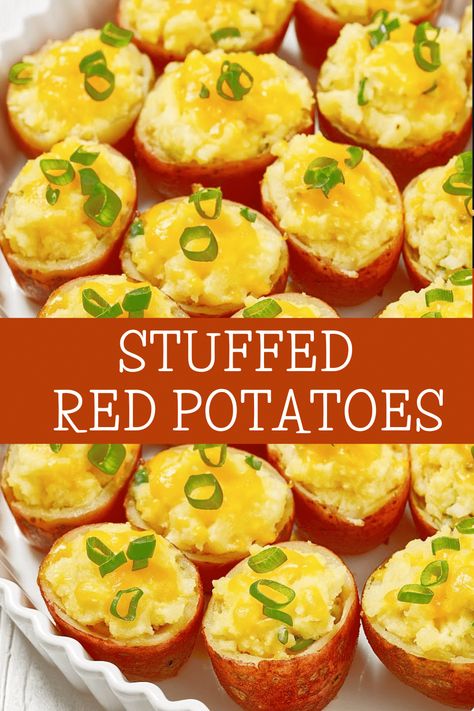 Baby Red Potato Recipes, Red Potato Recipes, Vegan Cheddar Cheese, Baby Red Potatoes, Vegan Christmas Recipes, Vegan Cheddar, Friendsgiving Party, Potato Bites, Vegan Sour Cream