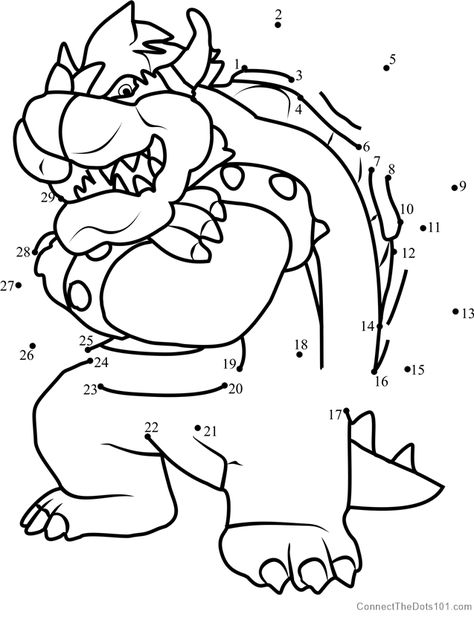 King Koopa from Super Mario Super Mario Bros Activities, Super Mario Activity Sheets, Mario Color By Number, Mario Kart Crafts, Super Mario Coloring Pages Free, Super Mario Activities, Mario Activities, Mario Activities For Kids, Mario Crafts For Kids