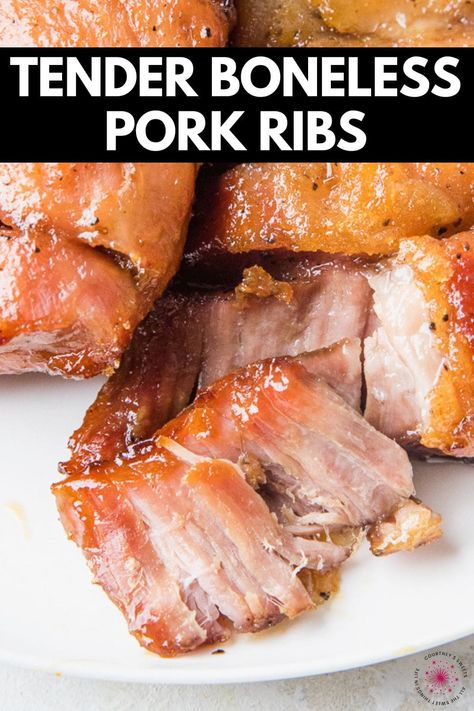 Baked Ribs Oven Boneless, Oven Baked Boneless Pork Ribs, Tender Boneless Pork Ribs, Pork Rib Recipes Boneless, Recipes For Boneless Pork Ribs, Tender Pork Ribs, Pork Rib Ends Recipe, Boneless Ribs In Oven, Boneless Pork Ribs Recipes In Oven