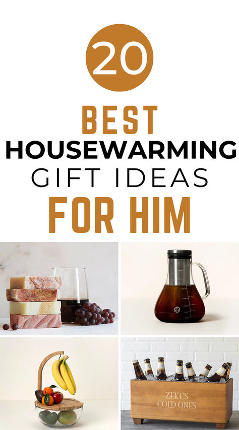 If your friend, boyfriend, or relative is moving into a new house or appartment, discover our selection of top housewarming gifts for guys. From useful gifts to funny ones, you're sure to find the perfect housewarming gift for him. Housewarming Gift Ideas For Men, Best Housewarming Gift Ideas, Goft Ideas, First Apartment Gift, Housewarming Gifts For Men, Gift Ideas For Guys, Moving Into A New House, Funny Housewarming Gift, New Apartment Gift