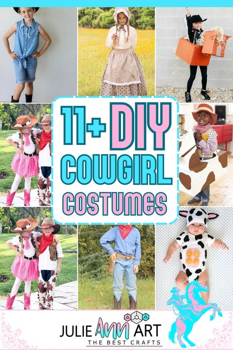 Show off your cowgirl spirit with these last-minute 11 DIY Cowgirl Costume Ideas perfect for Halloween or dress-up parties! These costumes are easy to make and cheap, so you can fit them into your budget! Diy Cowgirl Costume, Cowgirl Costume Ideas, Girls Cowgirl Costume, Cowgirl Fancy Dress, Cowgirl Costume For Women, Cowgirl Costume Kids, Diy Cow Costume, Cowgirl Dress Up, Cowgirl Halloween Costumes