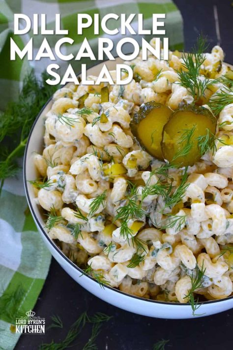 If it's going to be called a Dill Pickle Macaroni Salad, then it must be packed with lots of dill pickle flavour. That means combining the taste of fresh chopped dill with chopped dill pickles and a splash of dill pickle juice. This salad is so drunk will dilly flavour it will make your lips pucker! #dill #pickles #macaroni #pasta #salad Pickle Macaroni Salad, Fresh Dill Recipes, Dill Pickle Juice, Picnic Salad, Dill Pickle Pasta Salad, Delicious Healthy Meals, Dill Recipes, Cold Salads, Tuna Salad Sandwich