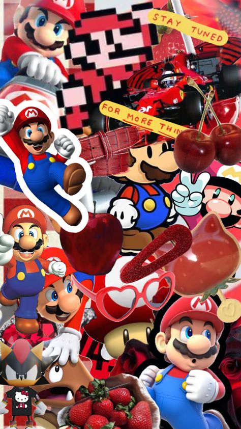 #mario #red #cute Mario Iphone Wallpaper, Mario Characters Wallpaper, Mario And Luigi Wallpaper, Mario Collage, Mario Bros Wallpaper, Super Mario Wallpaper, Mario Wallpaper, New Nintendo Switch, Mario Movie