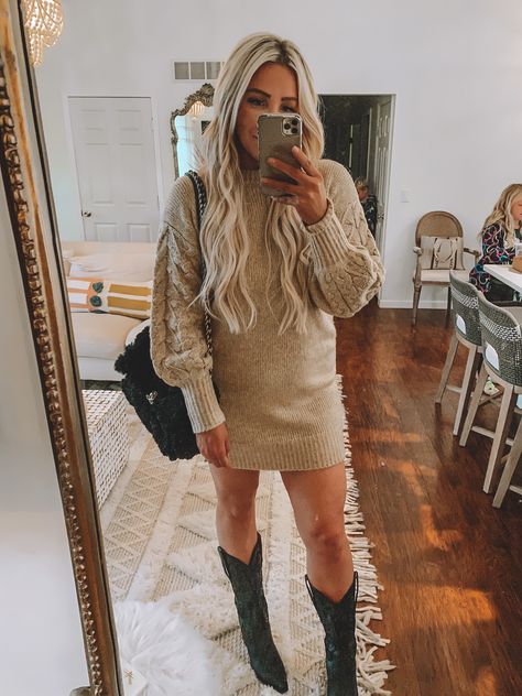 Dagget Western Boot curated on LTK Sweater Dress And Cowboy Boots, Sweater Dress With Cowboy Boots, Thanksgiving Sweater Dress, Western Winter Outfits, Dress And Cowboy Boots Outfit, Dress And Cowboy Boots, Western Sweaters, Cowboy Boot Outfits, Fringe Cowboy Boots