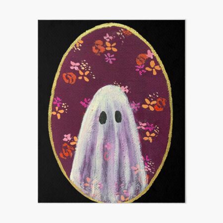 Cute Easy Fall Paintings On Canvas, Ghost Portrait Art, Ghost Flower Painting, Small Ghost Painting, Ghost Portrait Painting, Sheet Ghost Painting, Easy Spooky Paintings For Beginners, Spooky Halloween Paintings On Canvas, Spooky Painting Ideas Easy