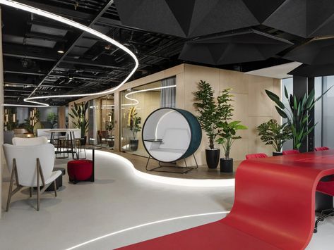 Office Fit Out for Facepunch Studios | Oktra Case Study Vr Room, Personal Workspace, Barbershop Design, Office Pods, Office Fit Out, Corporate Interiors, Office Reception, Led Tube Light, Workplace Design