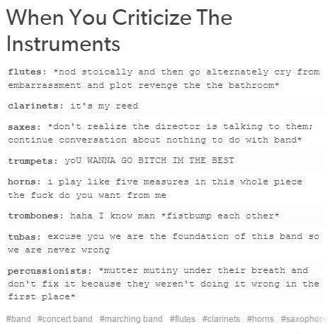 As a horn this is the realest thing I have ever heard. It could also be us just being impressed anyone could hear us. . . Funny Band Jokes, Band Puns, Marching Band Jokes, Marching Band Memes, Musician Humor, Marching Band Humor, Band Jokes, Music Jokes, Band Quotes