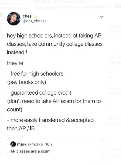 AP classes scam / community college / school tips Ap Classes Tips, Ap Classes, Ap Exams, College Classes, School Tips, College School, Hashtag Relatable, Community College, School Hacks