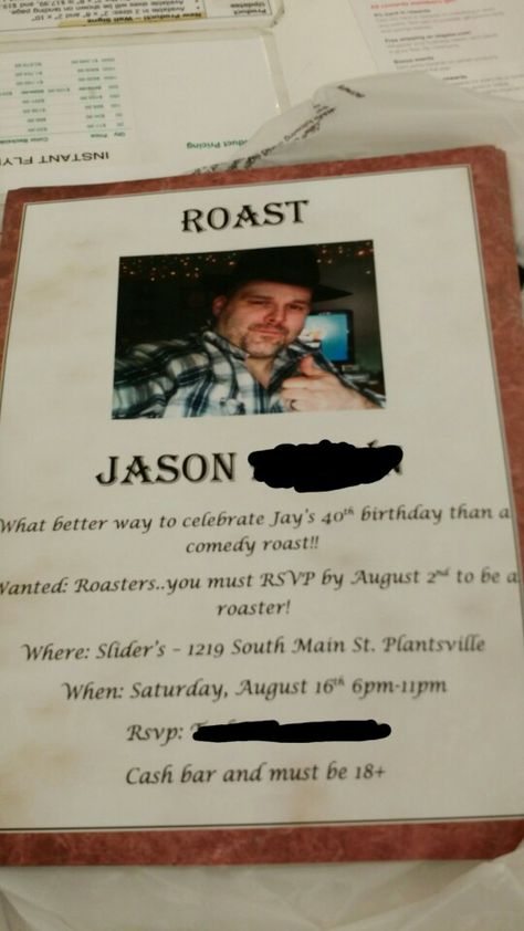 Roast invites Comedy Roast, 60th Birthday, 40th Birthday, Party Ideas, Dior, Birthday Party, Birthday