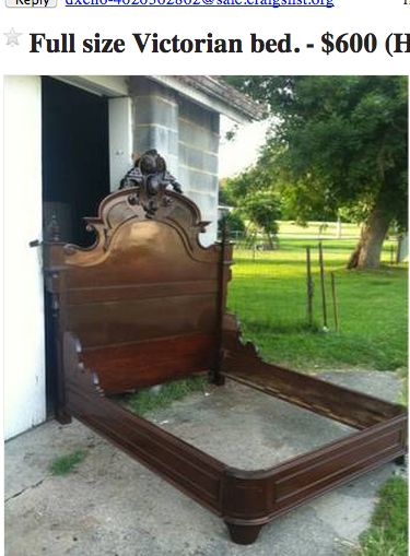 If you like craigslist-bargains or estate-sale hunting, you *MUST* read the story of this antique bed. Antique Bed, Victorian Bed, Victorian Bedroom, Antique Beds, My Spirit Animal, My Spirit, Full Size Bed, Refurbished Furniture, Old Furniture