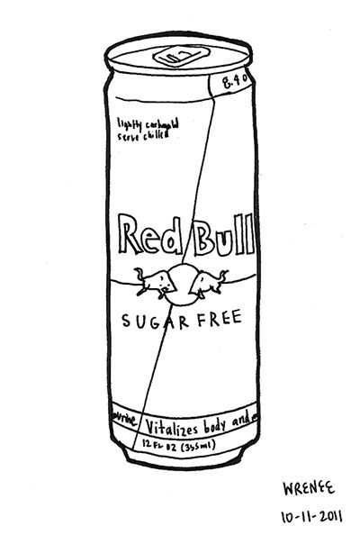 Red Bull Can Drawing