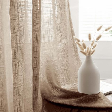 Quantity: 2 Curtain Panels Material: Faux Linen Color: Taupe Each Panel Size: 52" W x 84" L Hanger Type: Grommet Grommet Size: 1.75"Dia Each Panel Contains Eight (8) Chrome Grommets Easy Hanging: It's super easy to take down, clean and put back up Features: Slubby Texture, Wrinkle Resistant, Anti-Shrink, Soft and supple Information Additional Information: Care Instructions: Cold Temp, Gentle Cycle w/Mild Detergent | Hang to Dry or Low Heat Dry Uses: Blocking Sunlight, UV Rays, Reducing Outside N Stylish Drapes, Linen Curtain Panels, Backdrop Stands, Curtains And Draperies, Curtain Backdrops, Curtain For Door Window, Arch Decoration, Wedding Backdrops, Sheer Curtain Panels