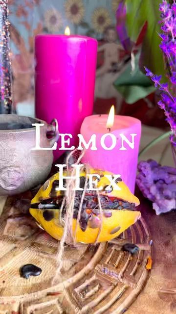 Lilly Statham | Witchcraft & IG COACH 🍂 on Instagram: "Tired and fed up of your constant stream of bad luck? 😩🍋🗡 Use this Lemon banishing spell to remove any hexes, streams of constant bad luck or anything else you no longer want in your life. Once you have finished creating your lemon, bury it in the back of your garden & let it do its work! Lemons are amazing magickal ingredients that can be used to remove any blockages or aspects in your life that you no longer want. Whether this is a spe Lemon Banishing Spell, Lemon Spell For Enemy, Wicca Recipes, Banishing Spell, Luck Spells, Witchy Things, Ritual Candles, Bad Luck, Lemon Balm