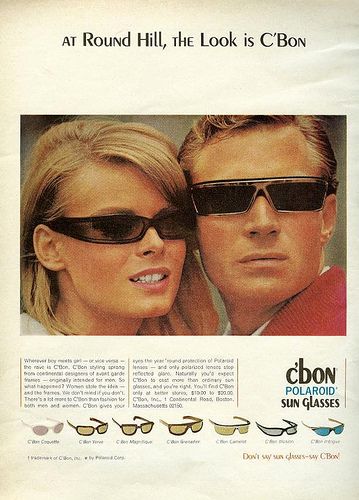 C'bon by sugarpie honeybunch, via Flickr Polaroid Advertising, 1965 Fashion, Sunglass Photoshoot, 60s Sunglasses, Eyewear Ad, 1970s Sunglasses, Fashion Through The Decades, 70s Sunglasses, Eyewear Trends