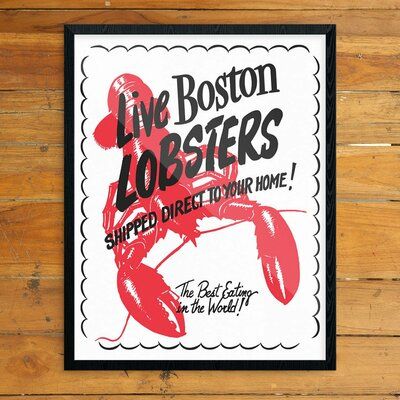 Winston Porter 'Live Boston Lobsters' Graphic Art Print Custom Strap, Diaper Bag Tote, Retro Prints, Worlds Of Fun, Printed Paper, Retro Inspired, Skirt Top, Graphic Art Print, Custom Framing