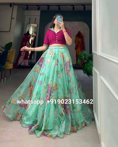 Price: 2299/-❣️ whatsapp us on +919023153462✔️ Organza Floral Print Party Wear Stylish Crop Top Lehenga #OrganzaLehenga #FloralPrint #CropTopLehenga #PartyWearLehenga #StylishLehenga #FloralFashion #DesignerLehenga #FashionForParties #LehengaDesign #OrganzaFashion #PartyOutfit #ChicLehenga #EthnicWear #LehengaStyle #FloralPrintFashion #EveningWear #LehengaCholi #FashionInspiration #OrganzaElegance #PartyGlam #StylishFashion #FloralChic #DesignerWear #GlamorousLehenga #FashionTrends #CropTopS... Organza Crop Top Lehenga, Organza Fashion, Top Lehenga, Stylish Lehenga, Floral Prints Fashion, Crop Top Lehenga, Organza Lehenga, Stylish Crop Top, Stitching Dresses