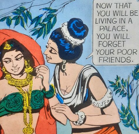 Amar Chitra Katha Illustrations, Amar Chitra Katha Art, Indian Comics, Ancient Greek Art, Colorful Oil Painting, Hinduism Art, Desi Girl, Ui Design Inspiration, Indian Aesthetic