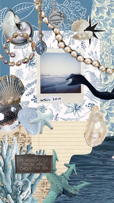 #blue #sea #me #moodboard #pinterest #art #taylorswift Sea Life Mood Board, Under The Sea Mood Board, Ocean Mood Board, Sea Moodboard, Ocean Moodboard, Ocean Accessories, Lock Screen Backgrounds, Mood Board Template, Yearbook Themes