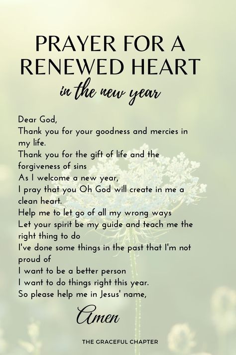 Prayer for a renewed heart in the new year Prayer For The New Year Families, New Years Prayer 2023, Prayers For A New Year, Prayers For New Year, New Year Prayers Spiritual, Prayer For New Year, New Year Prayer Quote, New Year Prayers, Prayer For The New Year