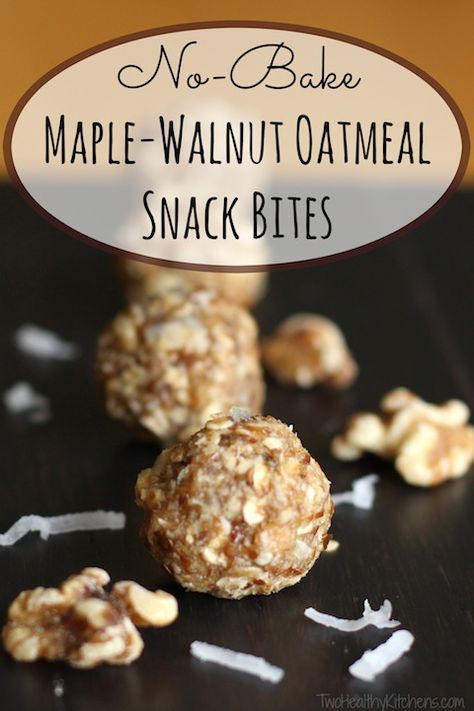 YUM! As if a delicious no-bake cookie met up with the best bowl of oatmeal ever! Easy, freezable, and loaded with complex carbs and protein for sustained energy! Oatmeal Snack, Carbs And Protein, Oatmeal Snacks, Bowl Of Oatmeal, Walnut Butter, Energy Ball Recipe, Complex Carbs, Snack Bites, Protein Bites