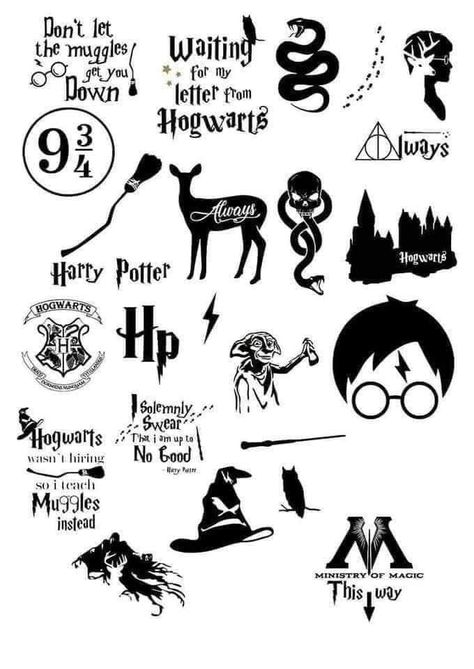 Harry Potter Black And White Drawing, Harry Potter Stickers Black And White, Harry Potter Clipart Black And White, Harry Potter Svg Free Files For Cricut, Harry Potter Drawings Easy, Tiny Harry Potter Tattoos, Harry Potter Stencils, Logo Harry Potter, Stickers Harry Potter