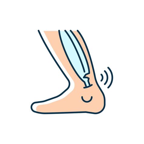 Torn Ligament In Ankle, Ankle Ligaments, Ligament Tear, Illustration Simple, Sprained Ankle, Rgb Color, Vector Icons, Line Drawing, Easy Drawings