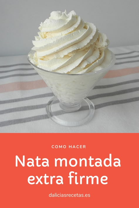 Receta paso a paso para preparar una deliciosa nata montada extra firme ideal para rellenos y decoración es de tartas y pasteles. #natamontada #cremabatida #chantilly #recetas Frosting Recipes Easy, Quinceanera Cakes, Sweet Treats Desserts, Whip Cream, Homemade Cake Recipes, Milkshake Recipes, Number Cakes, Frosting Recipes, Puddings