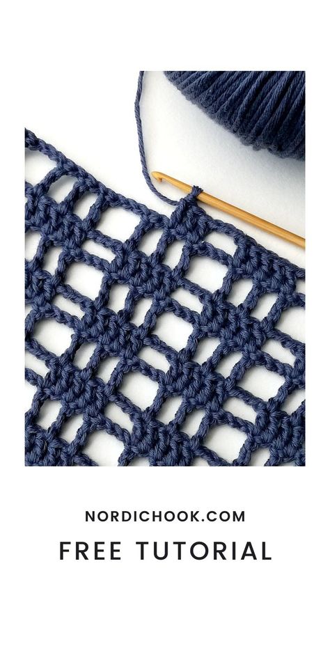 This free crochet tutorial shows how to make the mixed woven mesh stitch step-by-step. It includes detailed photo instructions. The mixed woven mesh stitch is a repeat of two rows. The fabric turns very light and it has an interesting texture! Crochet Squares, Mesh Stitch, Crochet Stitches Free, Crochet Stitches Video, Crochet Stitches Tutorial, Chale Crochet, Crochet Instructions, Crochet Stitches Patterns, Crochet Stitch