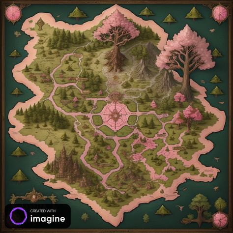 Fantasy map Maps Aesthetic, Fantasy Map Making, Village Map, Dnd World Map, Fantasy Town, Imaginary Maps, Enchanted Island, Fantasy World Map, Tabletop Rpg Maps