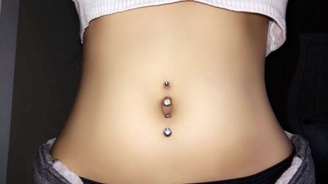 Top And Bottom Navel Piercing, Bottom And Top Belly Button Piercing, Belly Button Piercing Bottom Navel, Bottom Belly Button Piercing Only, Top And Bottom Belly Piercing, 2 Belly Button Piercings, Bottom Belly Piercing, Belly Button Piercing Bottom, Bottom Belly Button Piercing