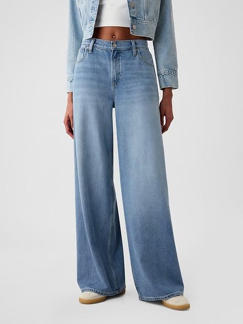 Mid Rise UltraSoft Baggy Jeans | Gap Wide Cuff Jeans, Baggy Jean, Jeans Look, Europe Winter, Break In, Mid Rise Jeans, Baggy Jeans, Stretch Jeans, Wide Leg Jeans