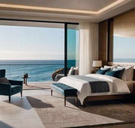 fresh bedroom decor modern luxury bedroom decor small luxury bedroom decor Costal Luxury Bedroom, Luxury Beach Hotel Room, Beach House Interior Bedroom, Small Luxury Bedroom, Luxury Beach House Interior, Modern Luxury Bedroom Decor, Neutral Coastal Bedroom, Rich Bedroom, Fresh Bedroom Decor