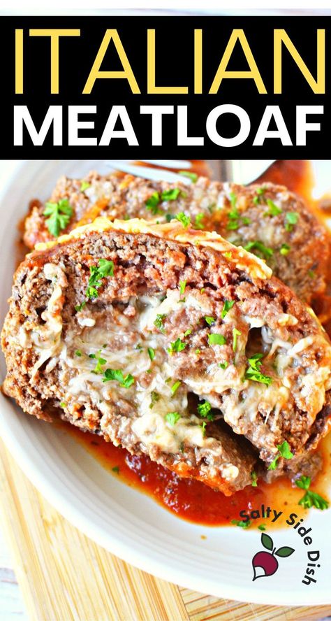 Italian Meatloaf Recipe - Move over classic meatloaf; this incredibly tender Italian Meatloaf recipe will soon become your family’s favorite weeknight meal! This timeless dinner recipe is easy, tested, and the BEST EVER. Easy Italian Meatloaf, Italian Style Meatloaf, Italian Meatloaf Recipes, Meatloaf Stuffed, Tasty Meatloaf Recipe, Italian Meatloaf, Delicious Meatloaf, Turkey Meatloaf Recipes, Classic Meatloaf Recipe