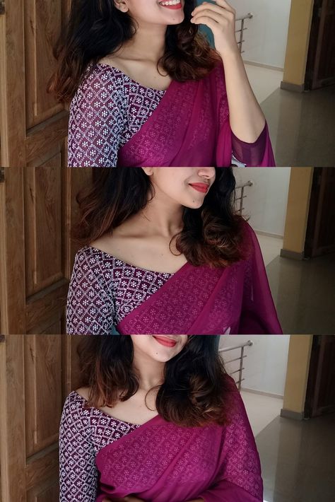 Saree Saree Blur Photos, Harris Jayaraj Aesthetic, Floral Dress Aesthetic, Saree Aesthetic, Brunette Hair Cuts, Reception Stage, Insta Layout, Simple Saree Designs, Blur Photography