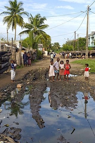 Open sewers in African villages are prime breeding locations for mosquitos. Without moving water currents, open sewers remain stagnant, allowing for mosquitos to lay their eggs. This leads to high infection rates of Malaria, Yellow Fever, and West Nile Virus. Stagnant Water, Mozambique Africa, African Village, West Nile Virus, Village Home, Yellow Fever, Moving Water, Tourist Destinations, Clean Water